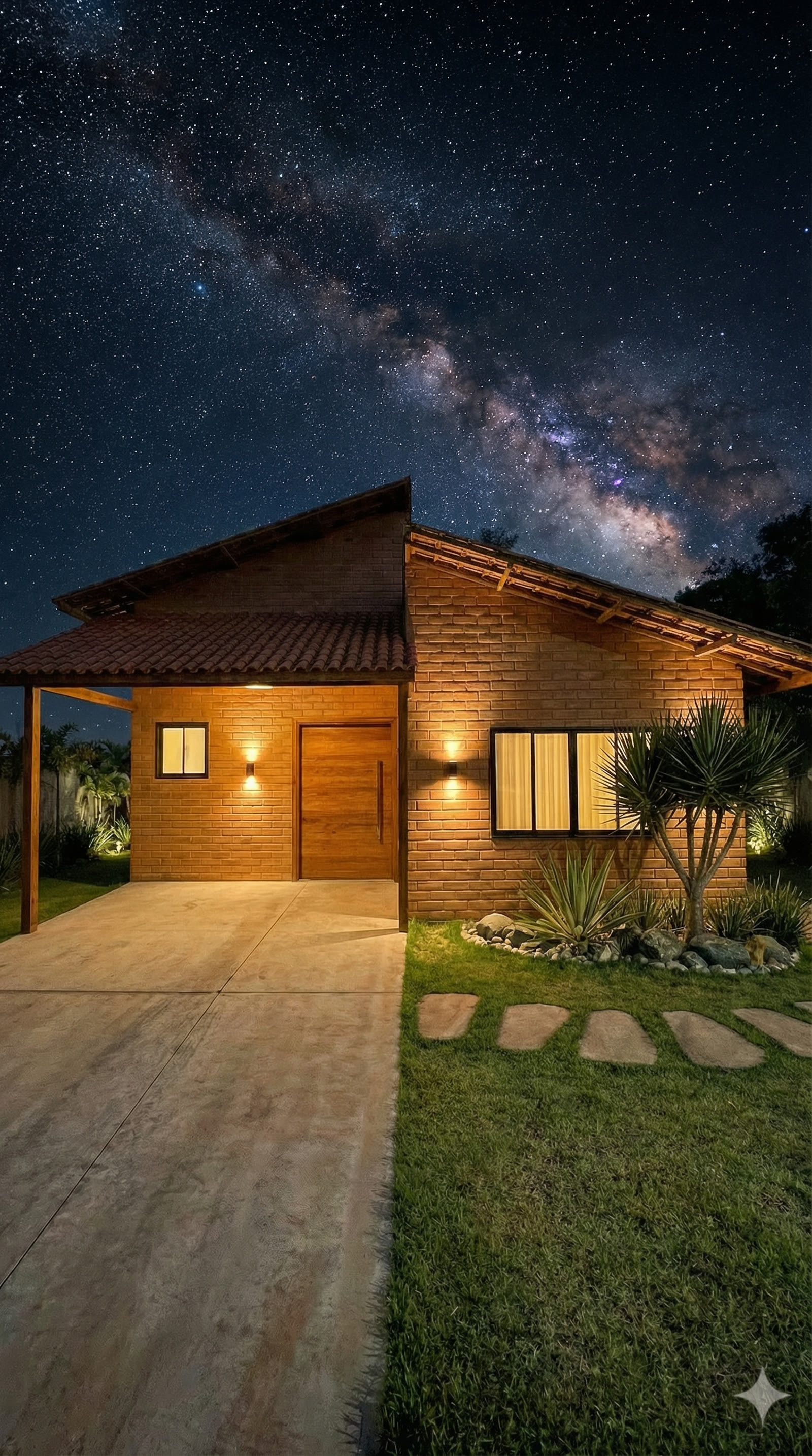 Render fachada noturna