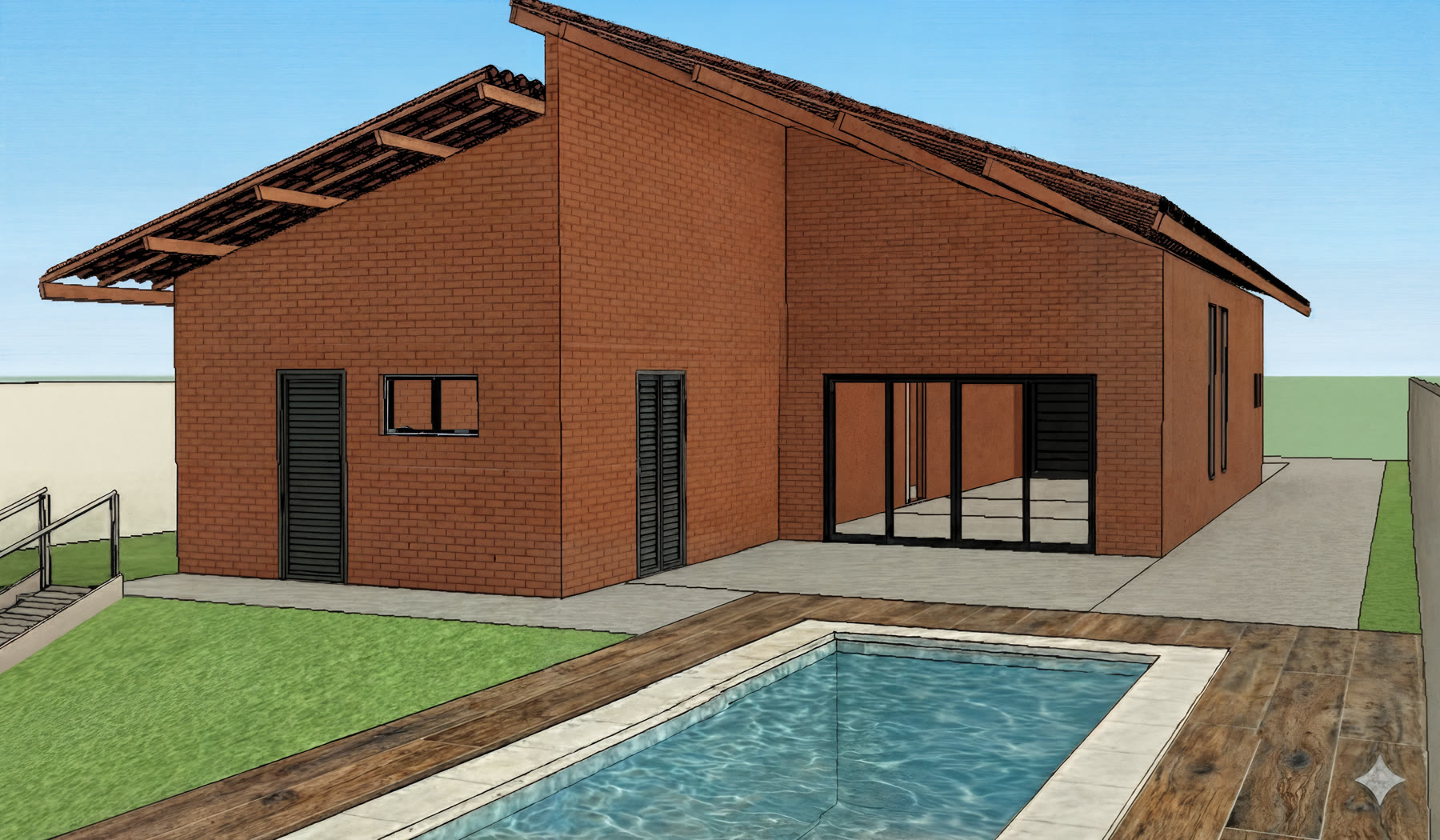 Vista aérea da chácara